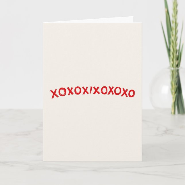 Red Xoxo Pattern Love Card (Front)