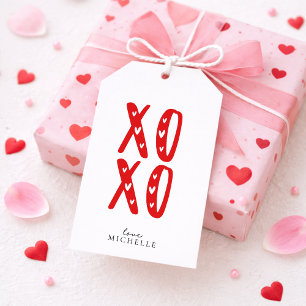 Red XOXO, Valentine's Day  Gift Tags
