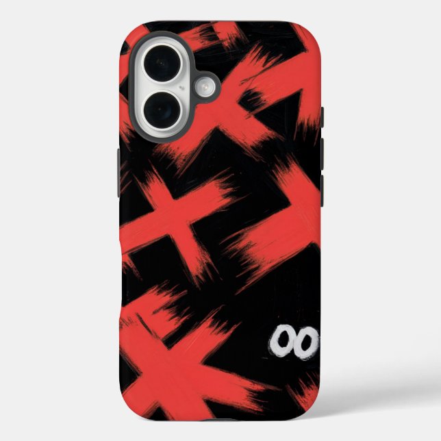 "Red Xs on Black with Hidden Eyes" Case-Mate iPhone Case (Back)