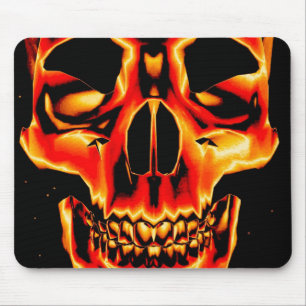 Red yellow and Black Skull Mousepad