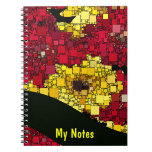 Red, Yellow and Gold Mini Box Background Template Notebook