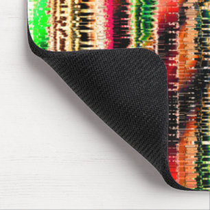 Red yellow and green coloured striped sliced paper mouse mat