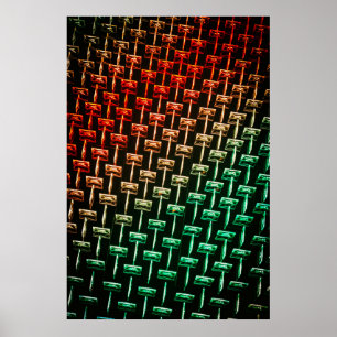 Red, yellow, and green illustration poster