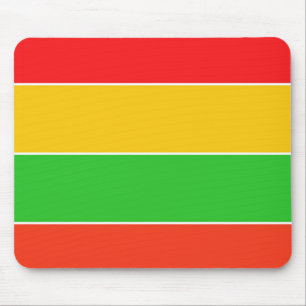 Red, Yellow and Lime Green Stripes Mouse Mat