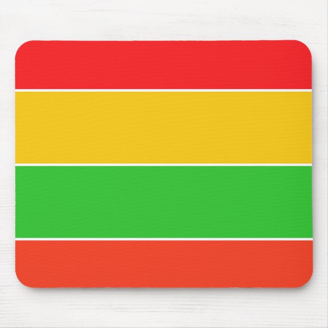 Red, Yellow and Lime Green Stripes Mouse Mat (Front)