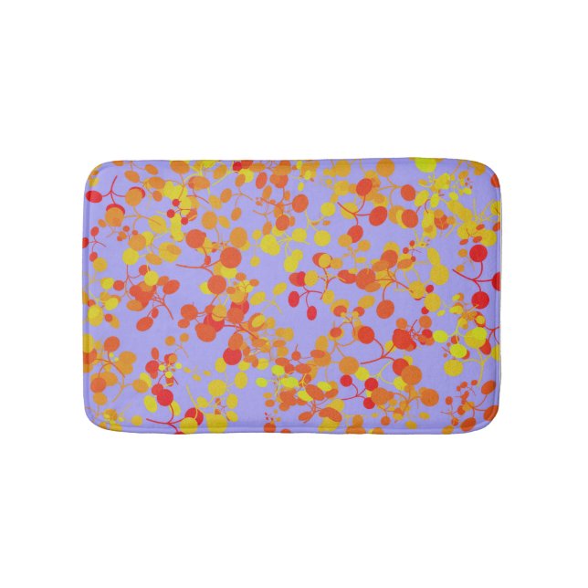 Red Yellow and Orange Honesty Seeds Design Bath Mat (Front)