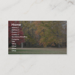Red, Yellow, And Orange Leaves On The Trees With G Business Card