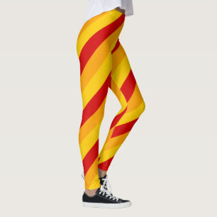 Red, Yellow and Orange Stripes Leggings
