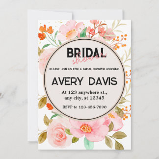 Red, Yellow, and Pink Roses Bridal Shower Invitation