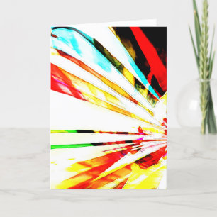 Red Yellow Aqua Black Abstract Sunflower Design Card