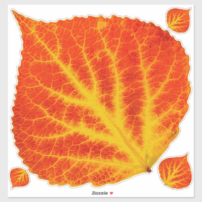 Red & Yellow Aspen Leaf #10 (Sheet)