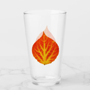 Red & Yellow Aspen Leaf #10 Glass
