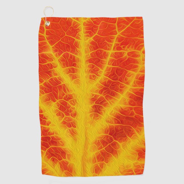 Red & Yellow Aspen Leaf #10 Golf Towel (Front)