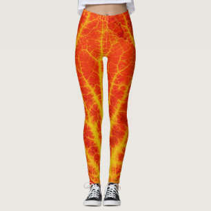 Red & Yellow Aspen Leaf #10 Leggings