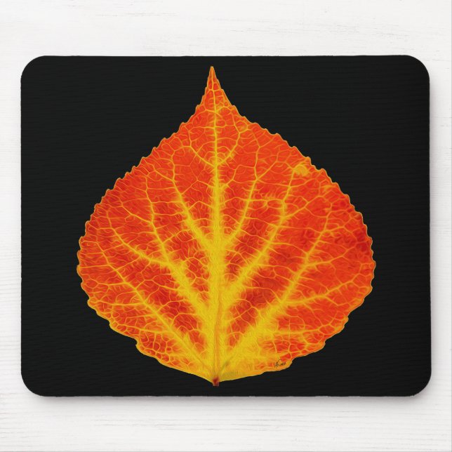 Red & Yellow Aspen Leaf #10 Mouse Mat (Front)