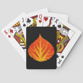 Red & Yellow Aspen Leaf #10 Playing Cards