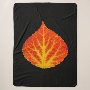 Red & Yellow Aspen Leaf #10 Sherpa Blanket