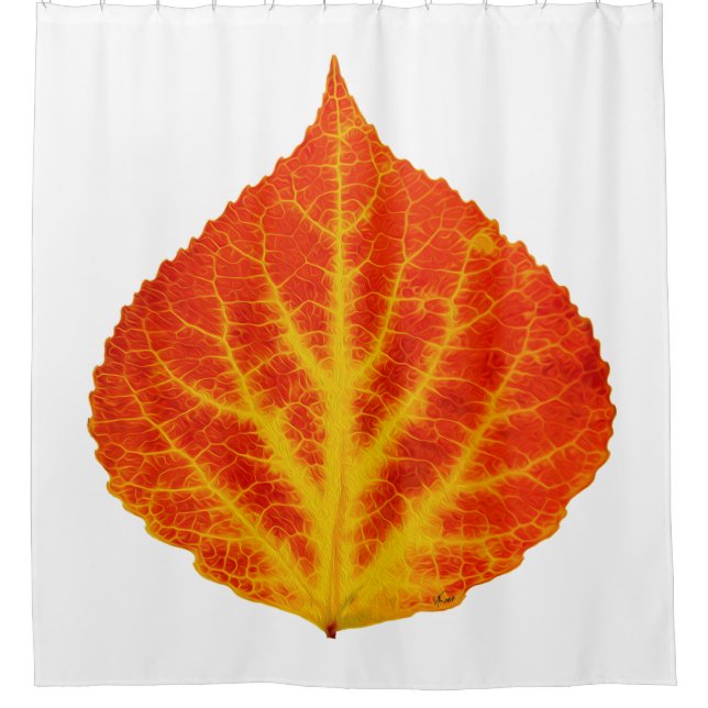Red & Yellow Aspen Leaf #10 Shower Curtain (Front)