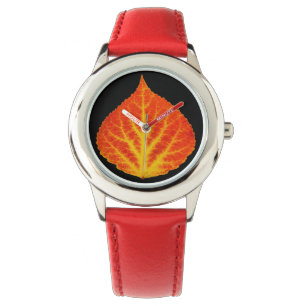 Red & Yellow Aspen Leaf #10 Watch
