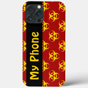 Red & Yellow Biohazard w/ Custom Text Phone Case