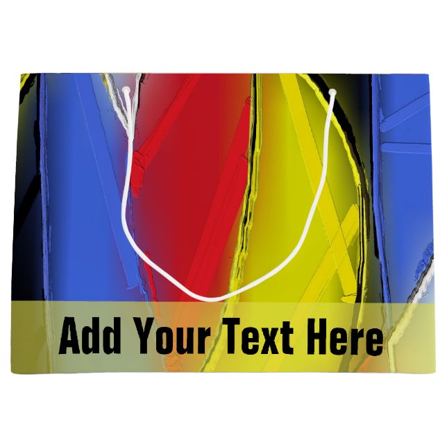 Red, Yellow, Black and Blue Abstract gift bag (Front)
