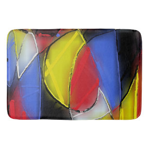 Red, Yellow, Black and Blue bath mat