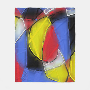 Red, Yellow, Black and Blue Fleece Blanket
