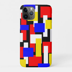 Red, Yellow, Black and Blue Geometric Blocks iPhone 11 Pro Case