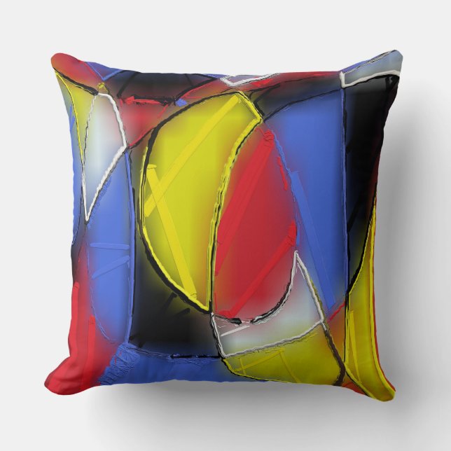 Red, Yellow, Black and Blue pillow (Front)