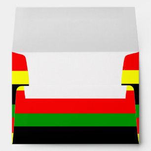 Red, Yellow, Black and Green Stripes Envelope