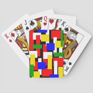 Red, Yellow, Black, Blue and Green Blocks Playing Cards