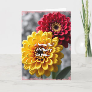 Red Yellow Bloom Birthday Card