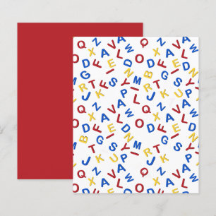Red Yellow Blue ABC Letters Scrapbook Paper