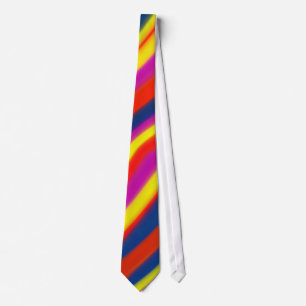 Red Yellow Blue Abstract Stripes Tie
