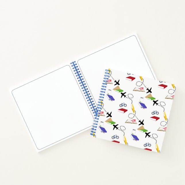 Red Yellow Blue Aeroplane Travel Book Journal (Inside)