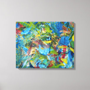 Red, Yellow, Blue and Green Wrapped Canvas