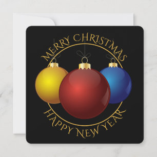 Red Yellow Blue Christmas Ornament Holiday Photo Card
