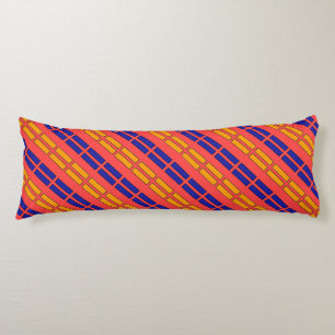 Red + Yellow Blue Dashes Body Cushion