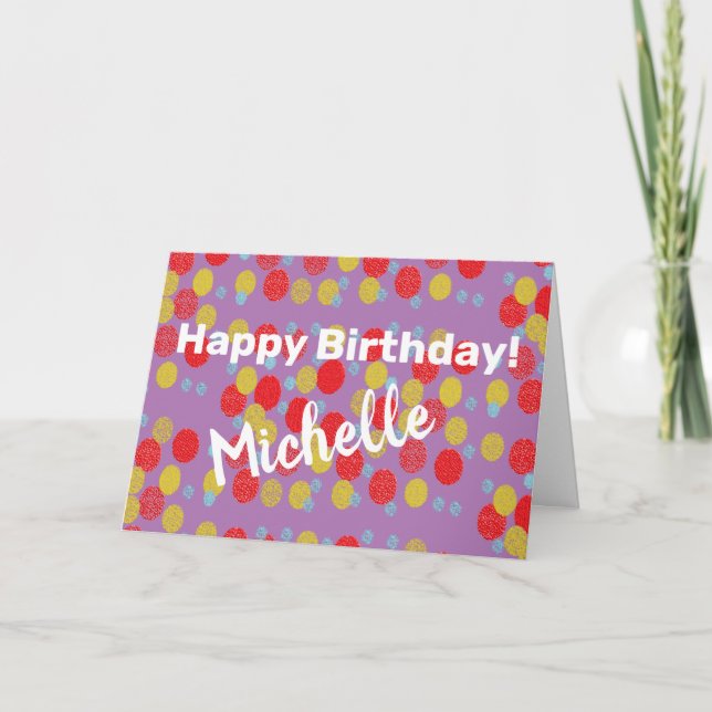 Red Yellow Blue Dotty Card (Front)