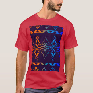 Red Yellow Blue Gradient Native Geo Print V4  T-Shirt