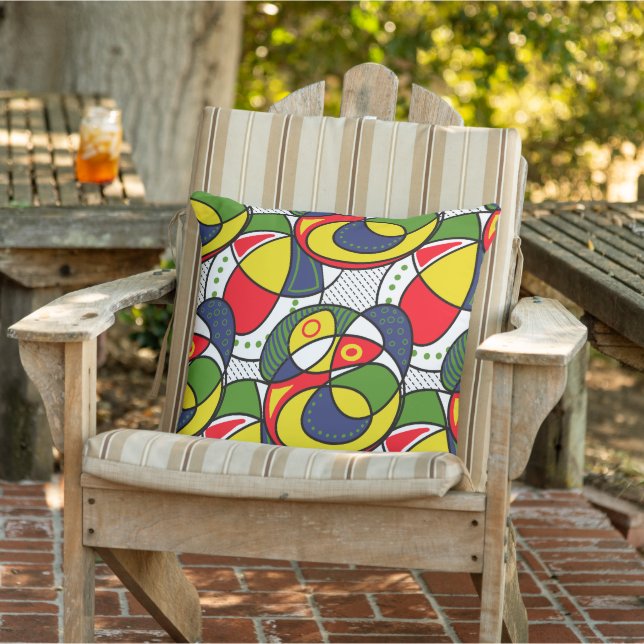 Red Yellow Blue Green Beach Ball Cushion (Chair)