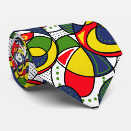 Red Yellow Blue Green Beach Ball Tie