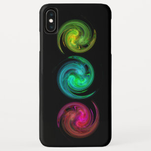 RED YELLOW BLUE LIGHT VORTEX Fractal Art, Black iPhone XS Max Case