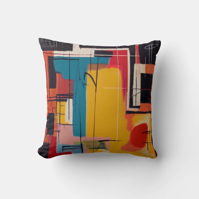 Red Yellow Blue - Mondrian Abstract Modernist Art  Cushion (Front)