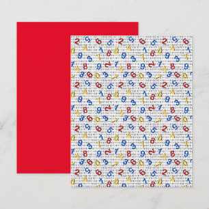 Red Yellow Blue Number Black White Scrapbook Paper