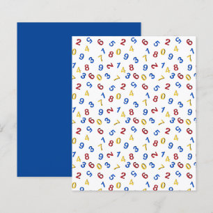 Red Yellow Blue Numbers Scrapbook Paper