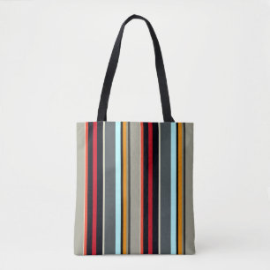 Red Yellow Blue Silver Grey Multicolored Pattern Tote Bag