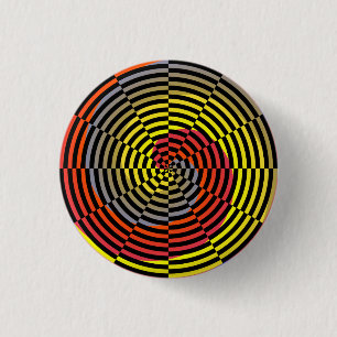Red Yellow Blue Spiral by Kenneth Yoncich 3 Cm Round Badge
