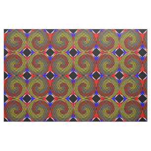 Red Yellow Blue Spiral by Kenneth Yoncich Fabric