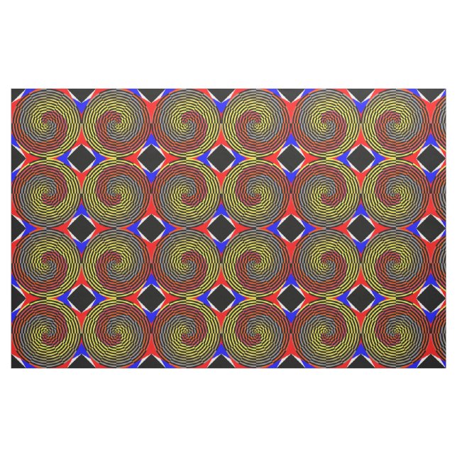 Red Yellow Blue Spiral by Kenneth Yoncich Fabric (Fat Quarter)